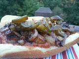 It doesn’t get any more American | Grilled Cheddar Hot Dogs with Hard Cider Onions and Candied Jalapenos (Jalopy Jelly)
