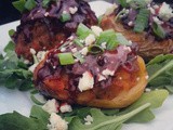 Loafin’ Around on the Easy Bus | bbq Meatloaf Stuffed Potato Skins with Smokey Bleu