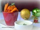 Christmas Menu : Entree - Roast Pumpkin Fries with Herb Yogurt Dip