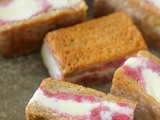 Frozen Yogurt Sandwiches with Strawberry Swirl