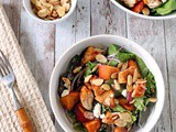 Grilled Barbecued Chicken and Peach Salad