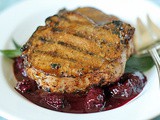 Grilled Pork Chops with a Blackberry-Wine Barbecue Sauce
