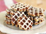 Oatmeal-Bacon Waffle Cookies with Espresso Glaze