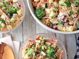 Pasta Salad with Broccoli, Carrots, and Pepper Jack Cheese