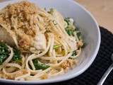 A Reluctant Return [Linguine with Lemon, Artichokes, Arugula and Dijon-Breadcrumbs]