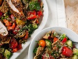 Clean Eating for the Over Indulger [Fattoush Salad with Grilled Za'atar Spiced Chicken]