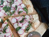 Green Fist of Fury [Radish Pizza with Lemon-Anchovy Relish & Greens]