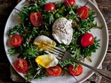 To Nourish and Satisfy [Breakfast Salad; Baby Kale, Flavorino Tomatoes, Poached Egg]