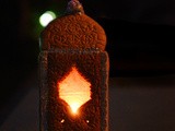 Gingerbread lamp with stained glass