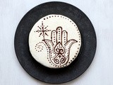 Monochrome Chocolate Cake with Hamsa motif