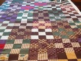 Basting Together the Second Antique Pieced Quilt Top