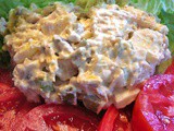 Freshly made Chicken Salad with Tomatoes from my Garden, what a great lunch plate