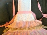 Girl-ie Girl Ruffled Apron in Pinks, White, & Cream