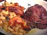 Hash Brown Casserole with Broccoli Raisin Salad and Prime Sirloin Steak Dinner (Beef Grades)