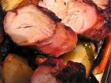 Pork Tenderloin Teriyaki with Fried Apples and Roasted Vegetables