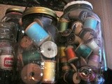 Sewing Again!  Velcro Fasteners, Starting the Border Print Bag, & Sharing My Button & Spool Collections.  Yikes, Emergency Assistance and Glad to Help