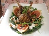Dukkah Crusted Lamb Cutlets with Fig and Goat Chese Salad