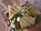 Grilled Pear, Walnut and Blue Cheese Salad with Truffled Honey Dressing