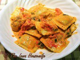 Family Favorites...Beef Ravioli in Basil Cream Sauce