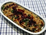 Rice Pilaf with Spinach and Caramelized Onions