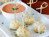 Cheese-Stuffed Chicken Meatballs & Roasted Red Pepper Sauce {Chopped At Home}