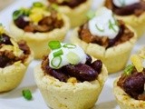 Chili Bites in Mini Cornbread Cups