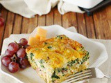 Ham & Cheese Breakfast Casserole with Spinach