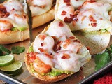 Open-Faced Guacamole Shrimp Melts