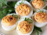 Pumpkin (Shaped!) Deviled Eggs