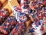 Red White & Blue Chocolate-Dipped Sugar Wafers