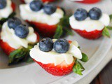 Red White & Blue Strawberry Cheesecake Bites