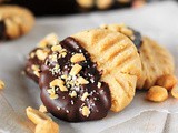 Salted Dark Chocolate Dipped Peanut Butter Cookies