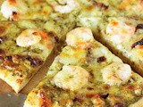 Shrimp & Pesto Pizza with Sun-Dried Tomatoes