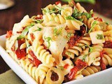 Sun Dried Tomato, Artichoke, & Fresh Basil Pasta Salad