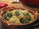 Spinach and Ricotta Ravioli with pesto