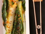 Scrumptious Bok Choy with spicy sesame dressing and a Thai Red Curry in a hurry
