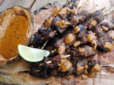 Beef satay skewers with Cheaters' Peanut Sauce