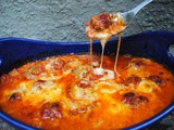 Cheesy little baked meatballs