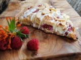 Raspberry toasted almond scones