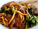 Spicy ribeye and broccolini shanghai noodles