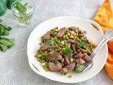 Air Fryer Mint Lamb with Toasted Hazelnut and Peas