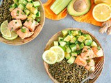Air Fryer Salmon in Coconut Milk with Lentils (Dairy-free)