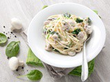 Creamy Mushroom and Spinach Spaghetti