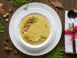 Leek and Potato Soup with Toasted Hazelnut