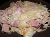 Ham and Swiss Cheese Spaghetti Casserole