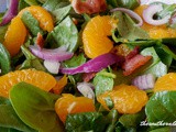 Bacon and mandarin orange spinach salad