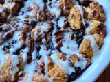 Blueberry cinnamon roll bake