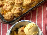 Cheddar biscuit peach cobbler