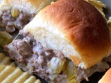 Cheesesteak sloppy joe sliders