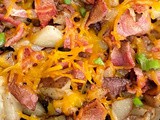 Cheesy bacon skillet fried potatoes